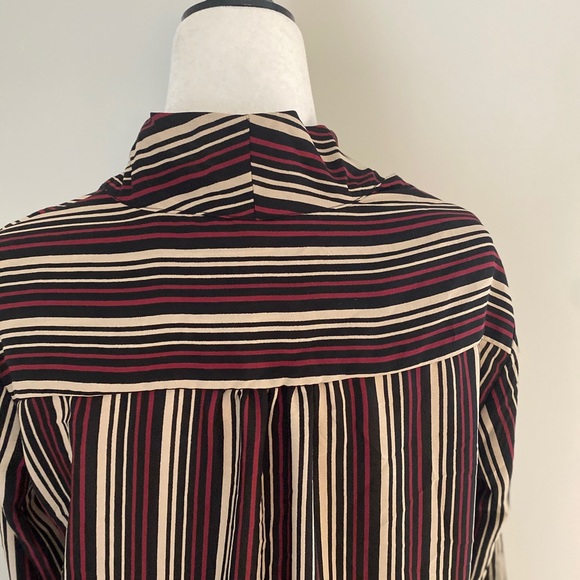 Anthropologie Pleione Wrap Blouse Stripped Medium - Picture 8 of 12